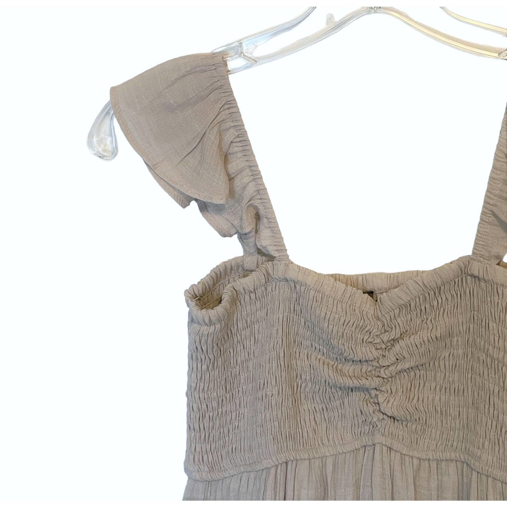 Sweet Lovely by Jen NEW Elyssa Dress Womens Small Gray Ruffled Smocked Mini - Picture 3 of 11
